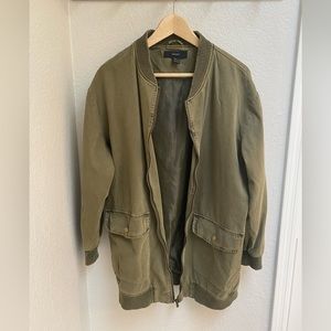 Forever 21 olive green long army jacket